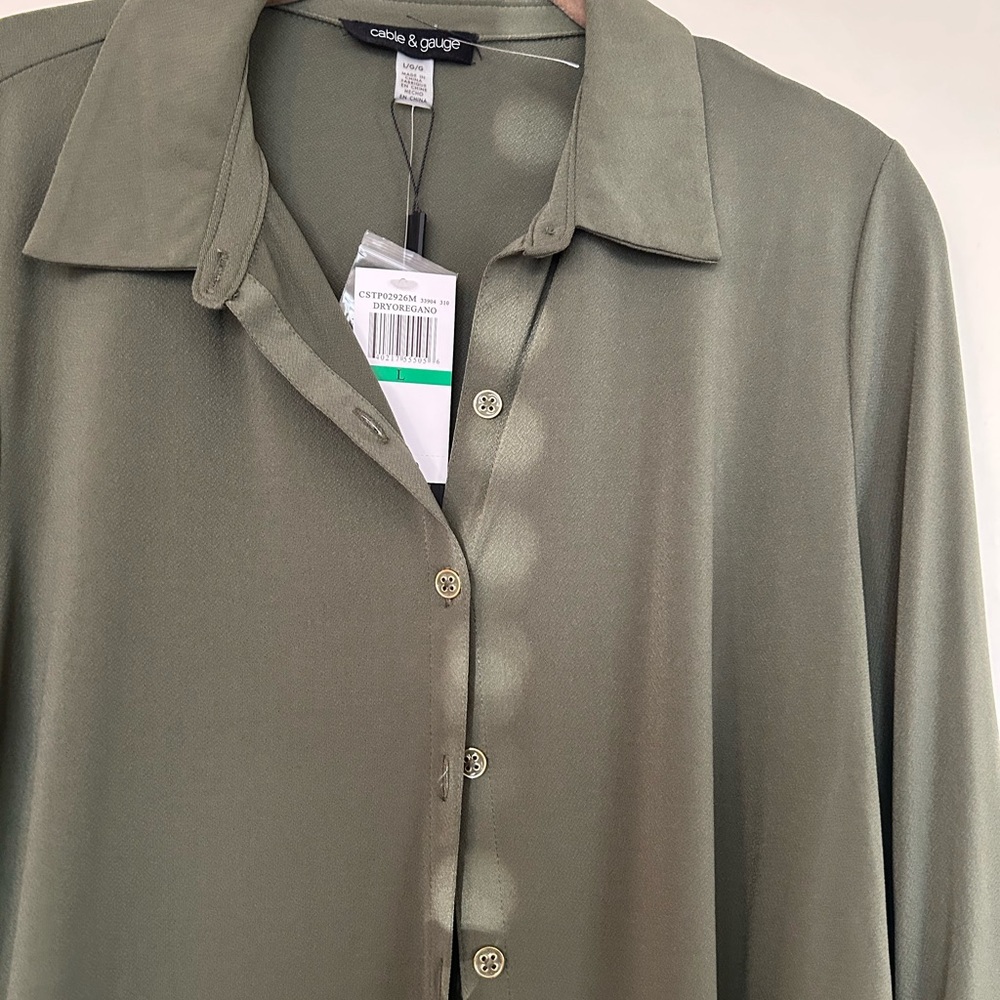 Cable & Gauge Sage Green Button-Up Shirt